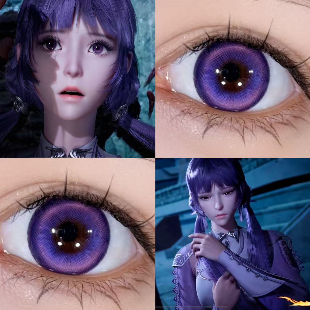 白沉香cos美瞳紫色半年抛斗罗大陆无尽夏花跃动心跳紫女显色日JA