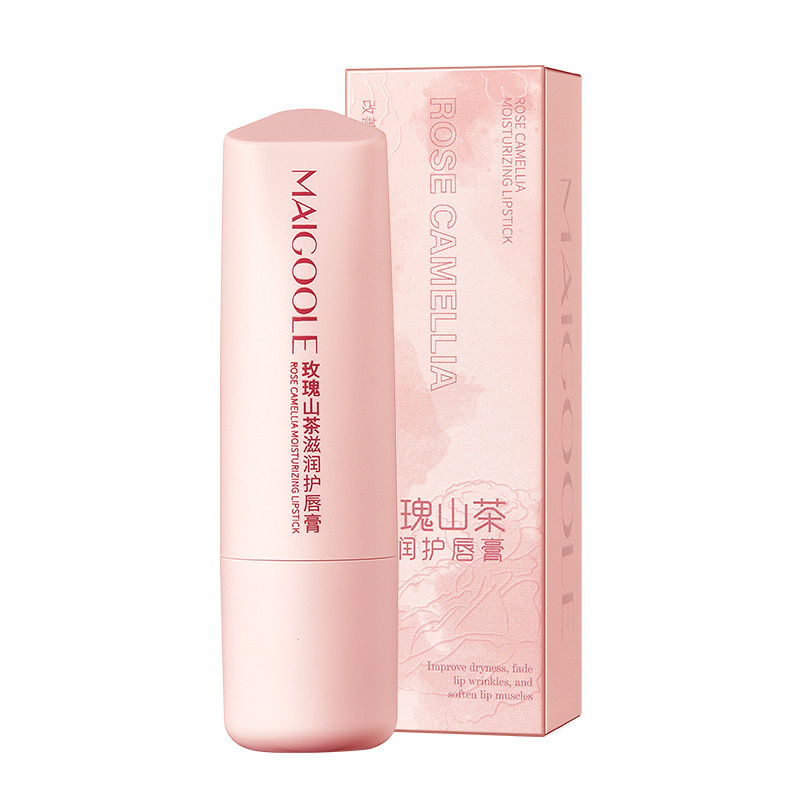 MAIGOOLE玫瑰山茶滋润护唇膏男女用秋冬新款保湿抗皱润唇膏正品TA