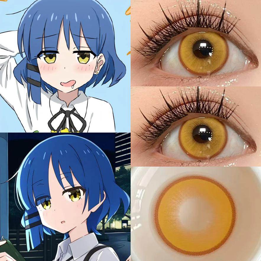 山田凉cos美瞳日抛黄色显色孤独摇滚乐队大直径doya官方正品DN