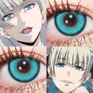 桃喰绮罗莉cos美瞳天水碧茉莉奶绿粒子精灵青色铛铛绿青龙秘境dn