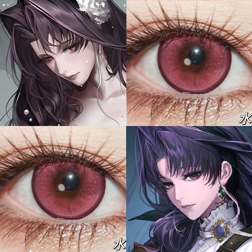 加洛法诺cos美瞳无期迷途砰砰玫赤小豆显流萤森玫红色日抛漫展JA