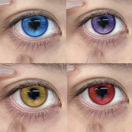 yukicon美瞳日抛cos金紫蓝红色光晕水水森巴巴托斯夜蓝星暗月贺JA