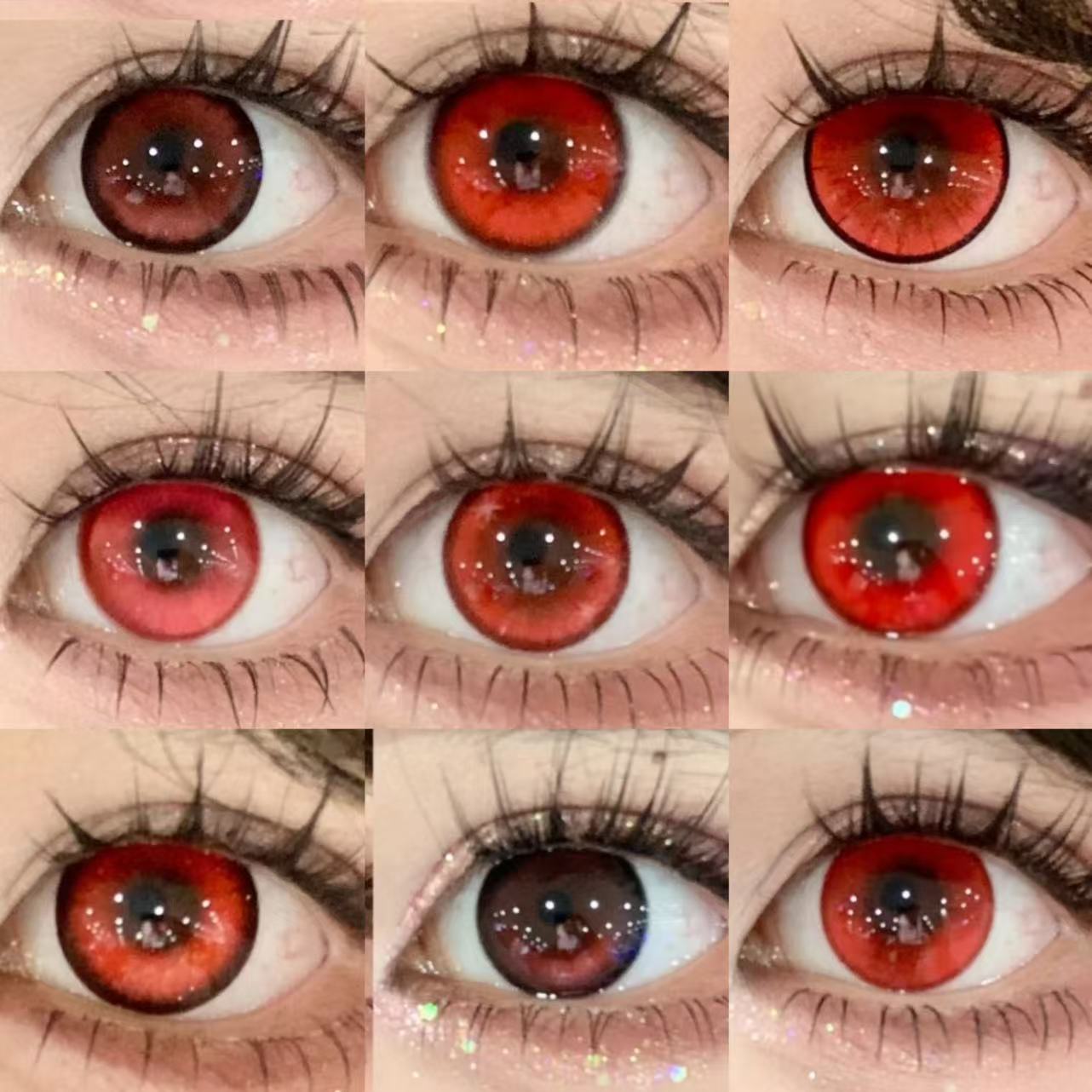 红色美瞳cos日抛万圣节克鲁鲁夜神月松冈凛绫波丽渚薰刃年doyaZC