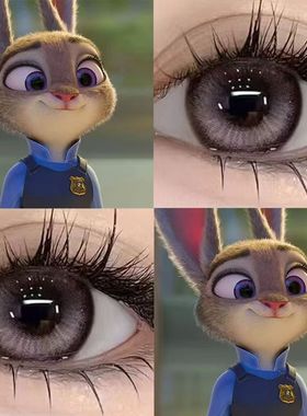 疯狂动物城朱迪cos美瞳紫色混血兔子警官半年抛大直径隐形眼镜7JM