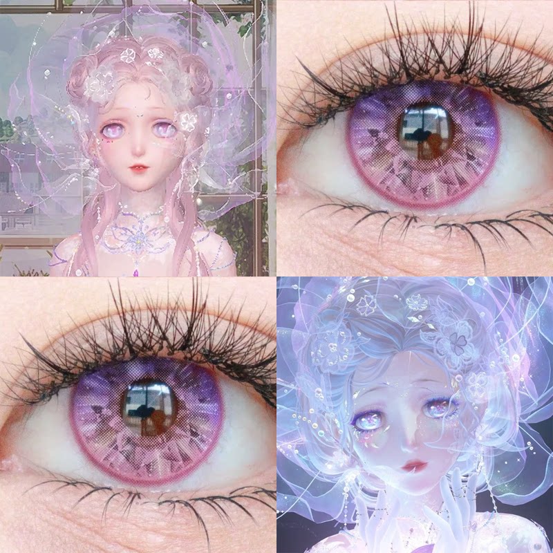 闪耀暖暖cos美瞳紫红色鲸落忆海浩瀚生花大直径正品隐形眼镜DN图片
