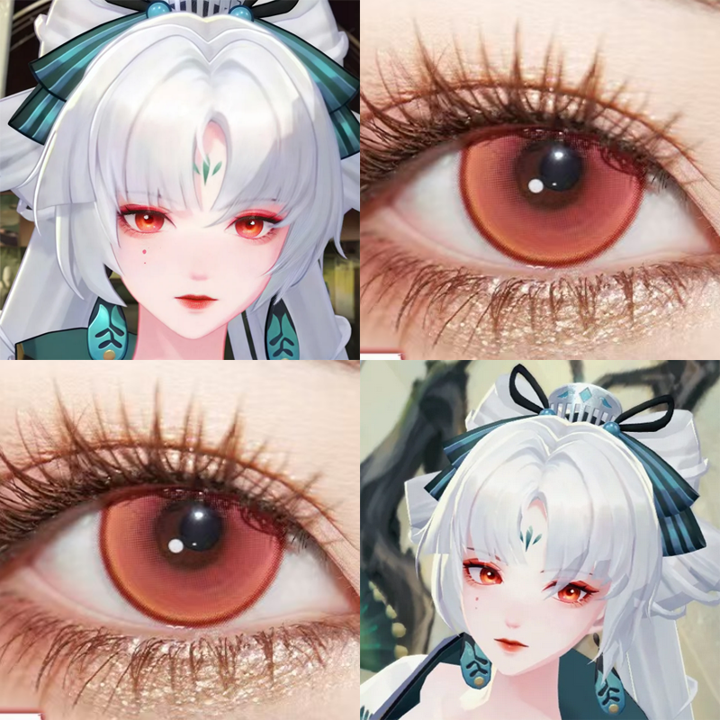 不知火松山月cos美瞳日抛阴阳师幻惑红火灵珠花与火元气橙漫展JA