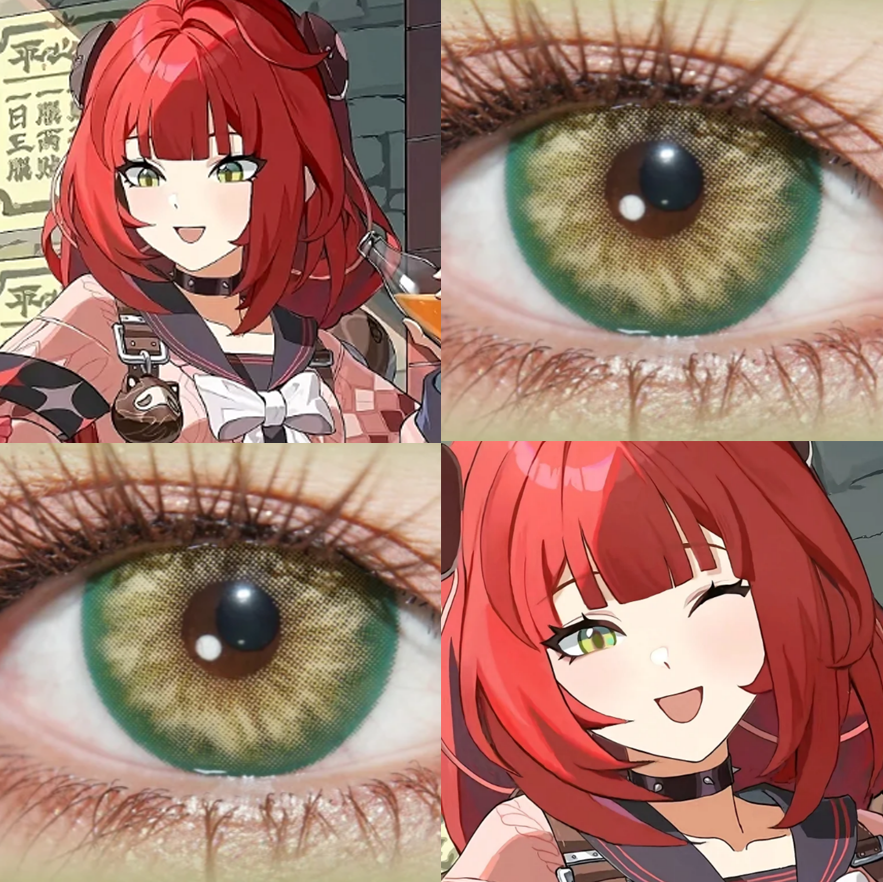 浮波柚叶cos美瞳黄绿色日抛星雾晶砂栀子金星象师茉色黄显漫展JA