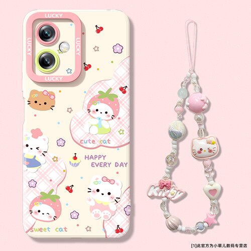 适用于红米note17手机壳草莓猫咪