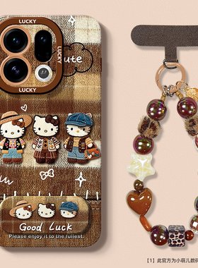 适用oppofindx9pro手机壳新款女生x8s镜子支架挂绳x7ultra全包防摔x6pro散热外壳x5por保护套OPPO可爱凯蒂猫