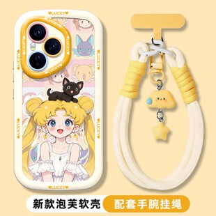 适用于荣耀400手机壳新款 女500pro华为300ultra高级可爱200软100硅胶套90GT带镜子支架80小樱honor70后盖外壳