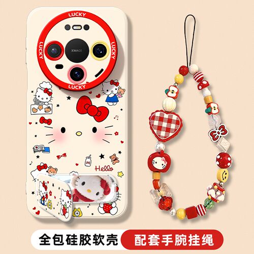 适用于华为Mate80手机壳蝴蝶结猫