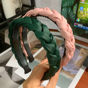 麻花辫子黑色发箍女款秋冬布艺韩版头饰宽边头箍压发带齿防滑发卡