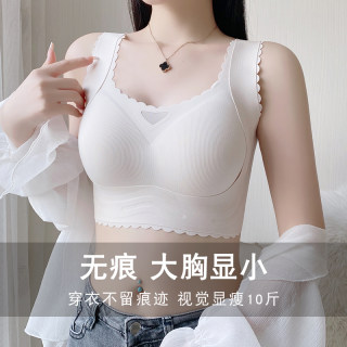 无痕内衣女大胸显小收副乳防下垂全罩杯无钢圈大码调整型运动文胸