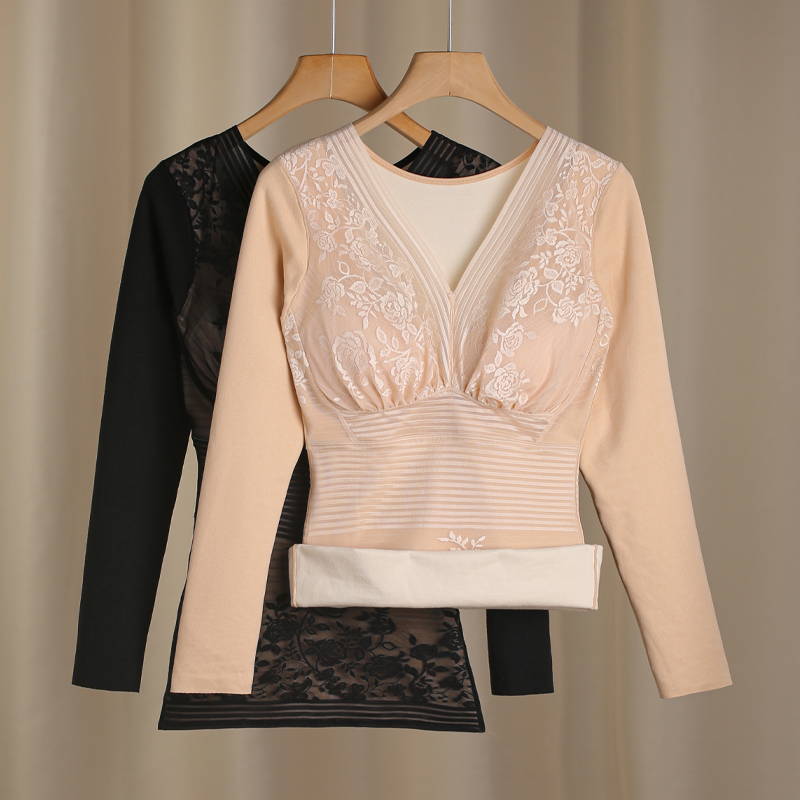 女士保暖内衣文胸一体式