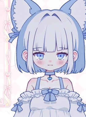 live2d虚拟主播成品蓝色小猫皮套直播虚拟形象设计虚拟主播