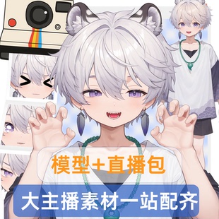 live2d虚拟主播成品公皮芝士小雪豹抖音直播虚拟形象设计虚拟主播