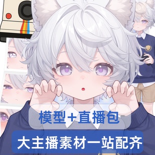 live2d虚拟主播成品公皮校服英短猫抖音直播虚拟形象设计虚拟主播