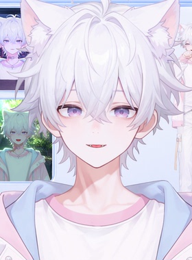 live2d虚拟主播成品公皮粉服少年抖音直播虚拟形象设计虚拟主播