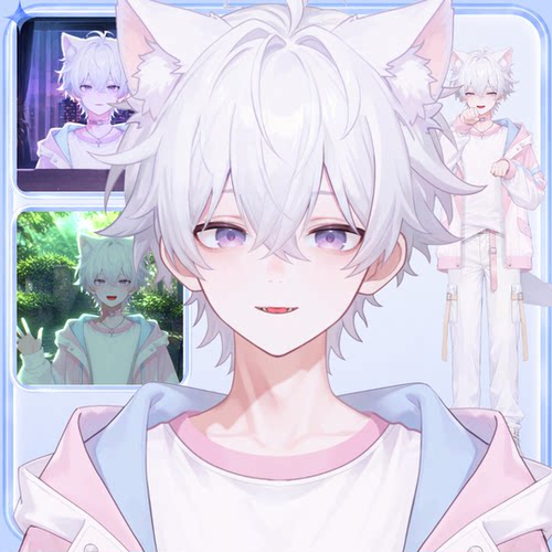 live2d虚拟主播成品公皮粉服少年抖音直播虚拟形象设计虚拟主播