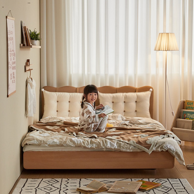 儿童蛋糕悬浮床奶油风女孩床公主床全实木男孩床无床头1米5云朵床