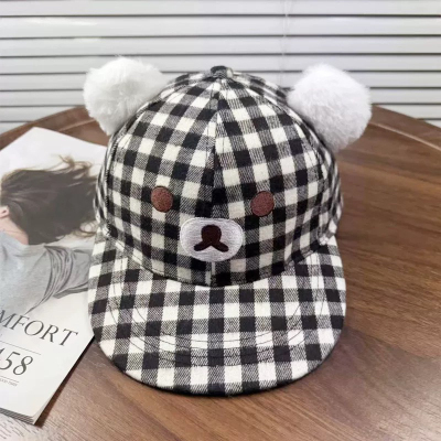 GN小众自制Kuma轻松熊格纹棒球帽