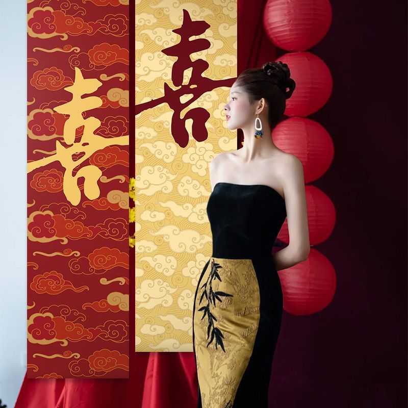 订婚祥云挂布条幅结婚礼