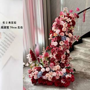 生日网红桌面仿真花拖尾仿真花花瀑布结婚楼梯扶手拖尾花