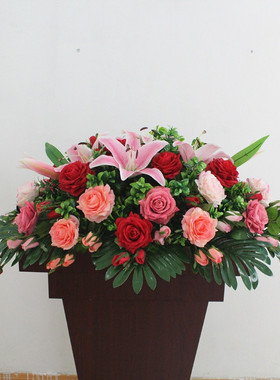 演讲台仿真花束会议桌花