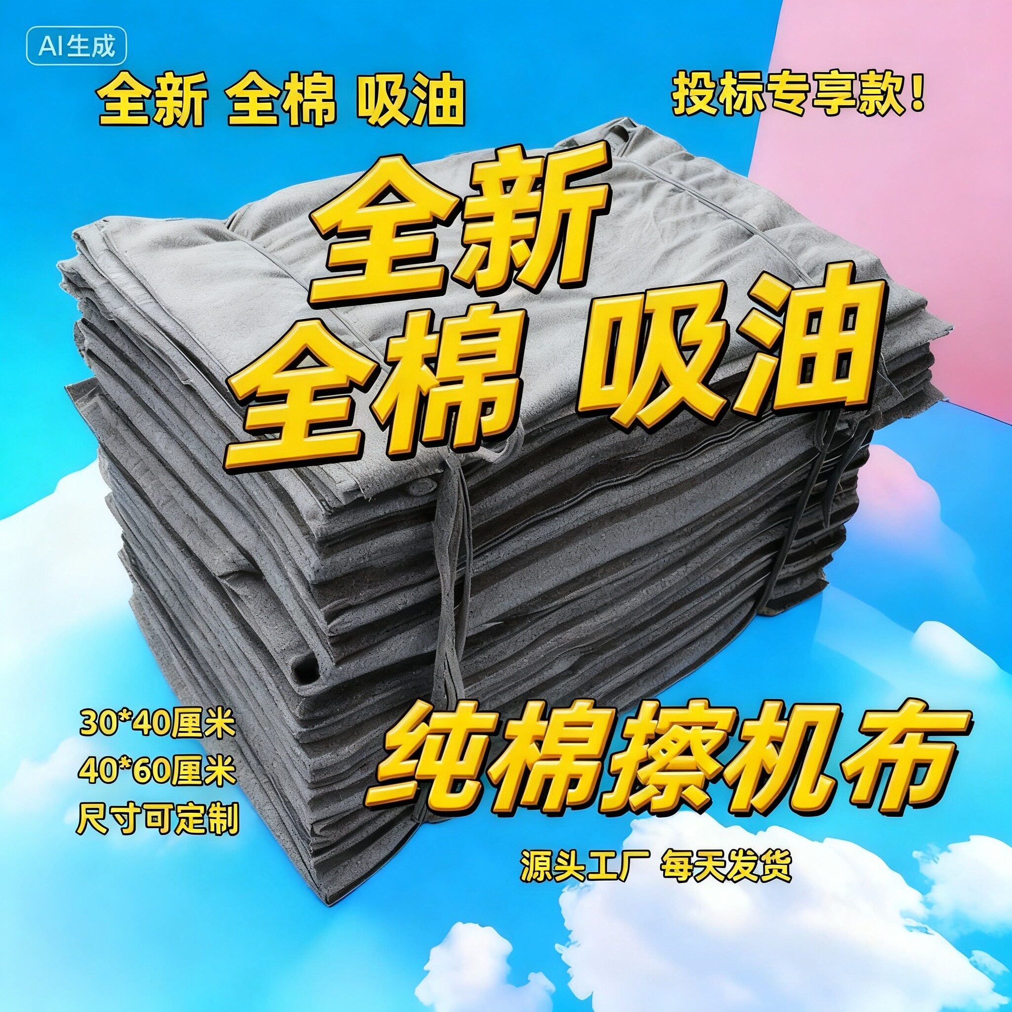 擦机布全棉工业抹布废布料吸油吸水不掉毛擦板布服装厂碎布边角料,家庭/个人清洁工具,抹布,淘宝优惠券,粉丝福利购,淘宝优惠卷