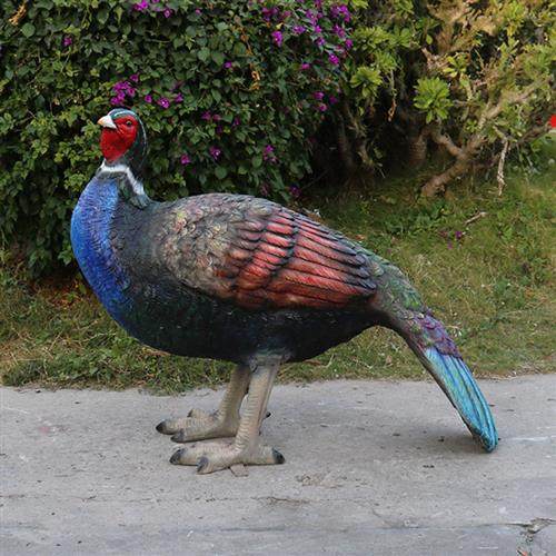 玻璃钢仿真动物山鸡野鸡黑麂鬣羚雕塑园林景观珍稀保护动物摆件
