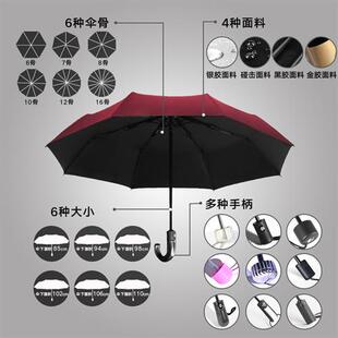雨伞厂家广告折叠伞印logo定制商务礼品十骨加大晴雨防晒自动伞