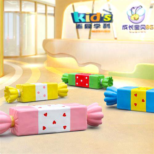 户外坐凳卡通糖果座椅雕塑休闲长椅玻璃钢摆件商场美陈幼儿园装饰