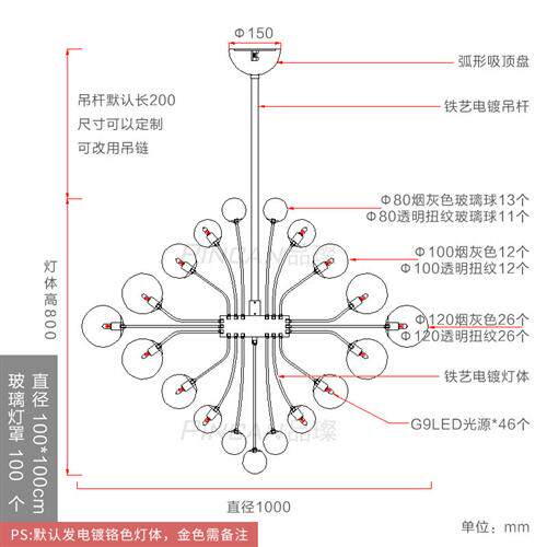 后现代餐厅灯北欧创意卧室客厅吊灯设计师个性玻璃球魔豆分子灯具