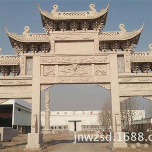 石刻村门头牌坊图片村庄入口石牌坊厂公墓牌坊石雕制作