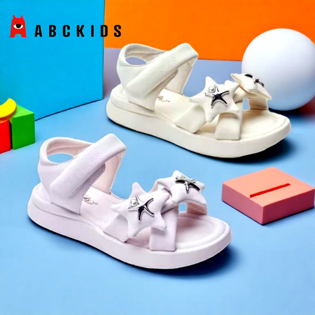 商场同款Abckids童鞋2026夏季新款女童时尚百搭英伦面包皮凉鞋潮