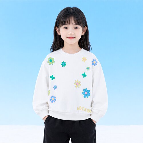 Abckids女童甜美花朵卫衣