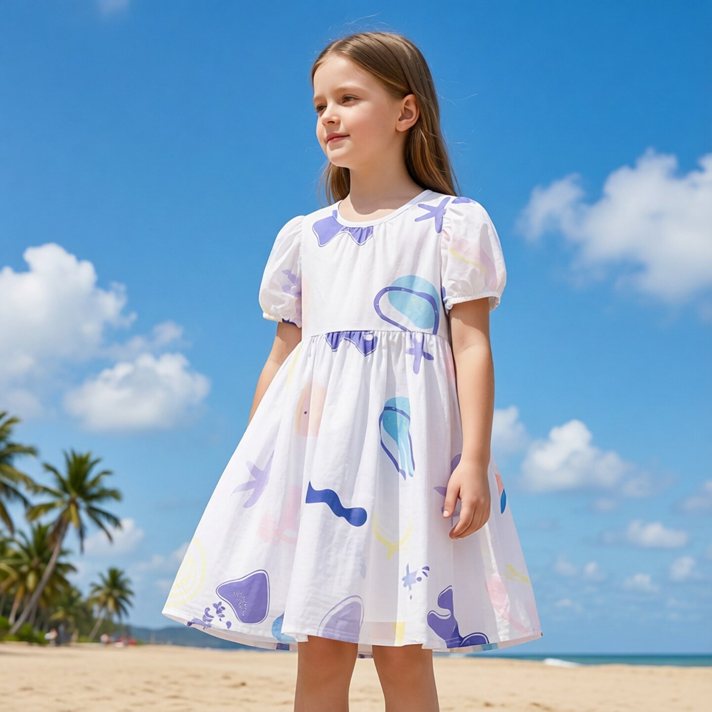 商场同款abckids童装夏季新款女童时尚潮流连衣裙F321316342
