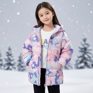 Abckids童装商场同款冬季女童中长款加厚保暖羽绒服F351309291