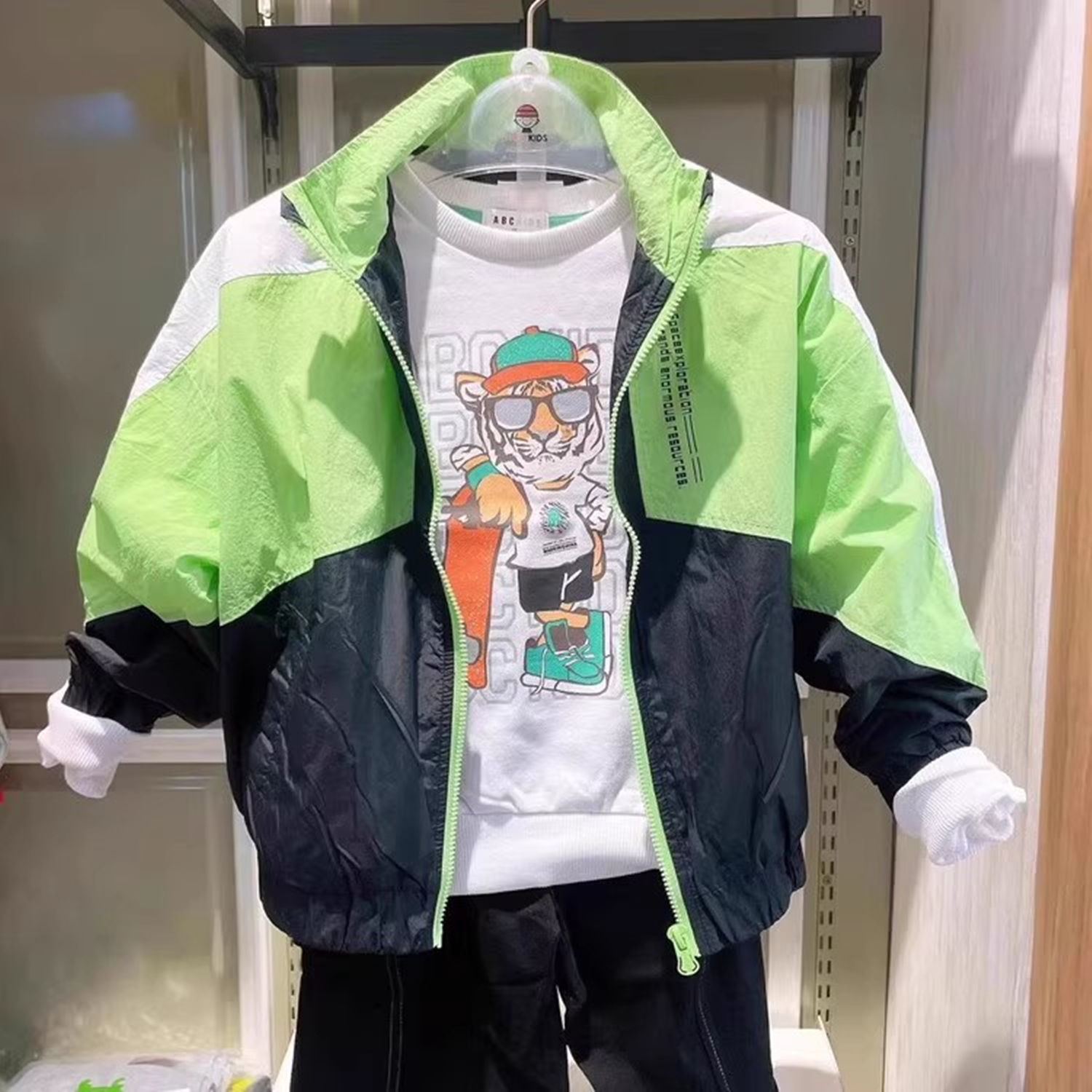商场同款abckids童装2023春秋季新款男童拼色潮流外套F212303348