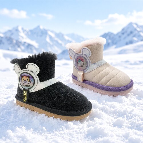 Abckids儿童加绒保暖防滑雪地靴