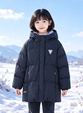 Abckids女童加厚连帽羽绒服
