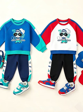 Abckids卡通春秋男女童运动套装
