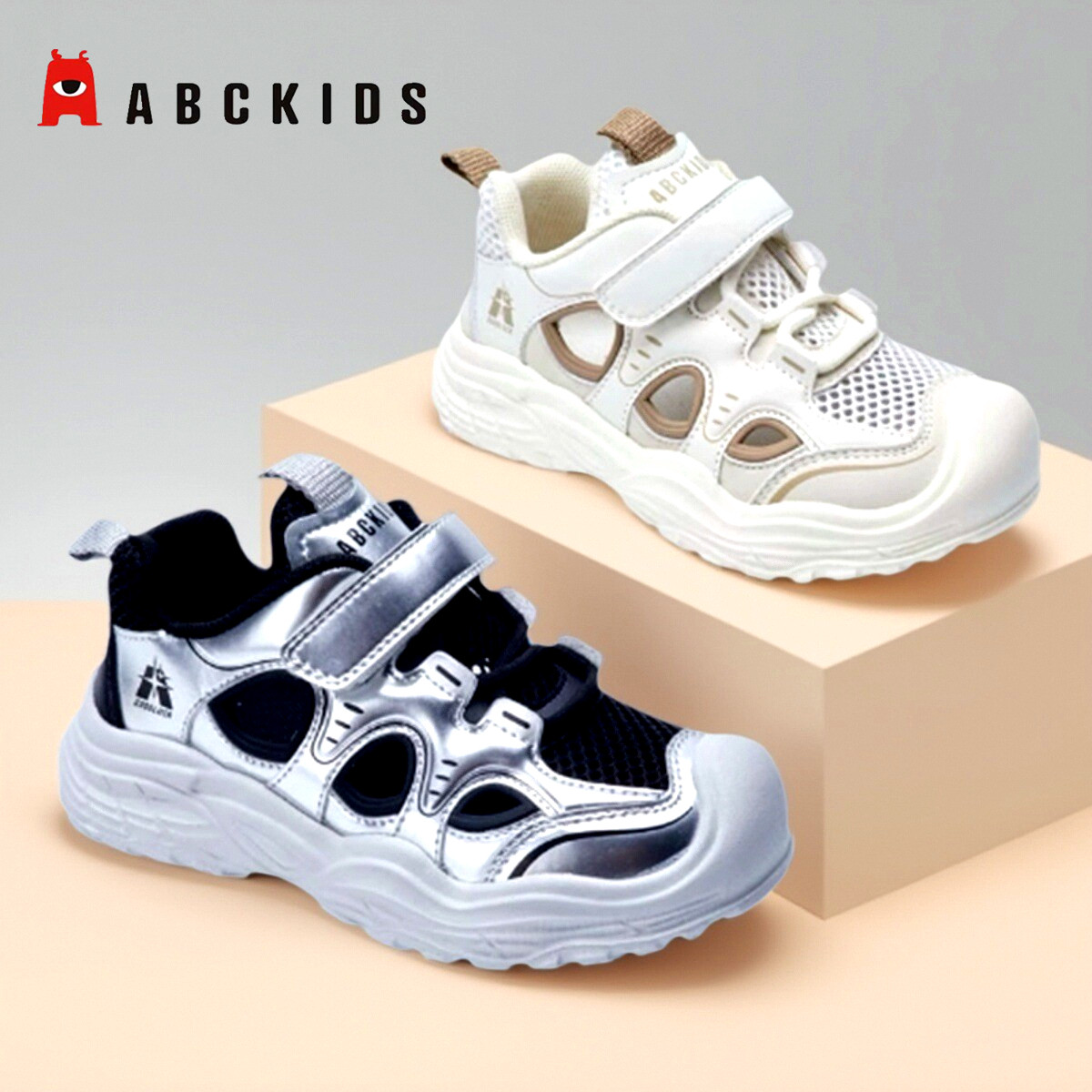 商场同款 Abckids童鞋2025夏季新款男孩女童单层网面镂空运动鞋潮图片