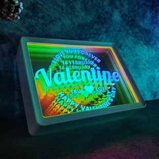 炫彩千层小夜灯3D深渊镜年会手办摆摊镭射定制炫酷礼品可充电摆件