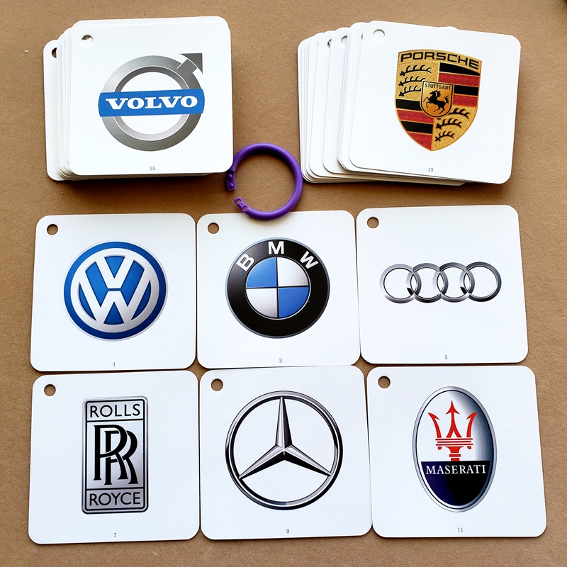 儿童汽车标志名车标卡片汽车