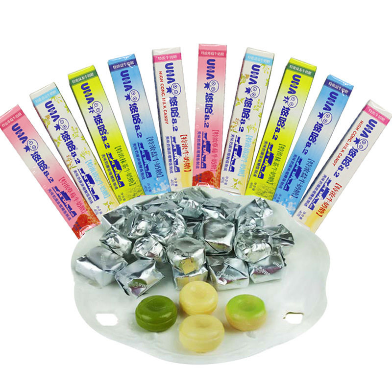 悠哈40g特浓牛奶糖抹茶草莓盐味长条装硬糖果办公休闲解馋小零食