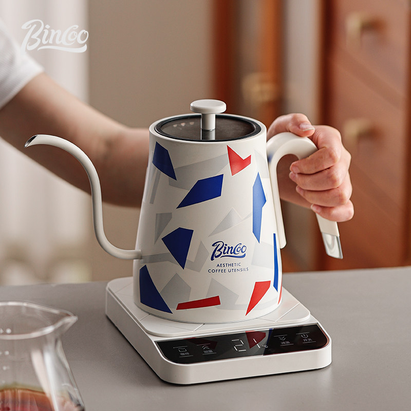 bincoo咖啡手冲壶电热温控带温度烧水壶套装长嘴恒温加热煮茶水壶