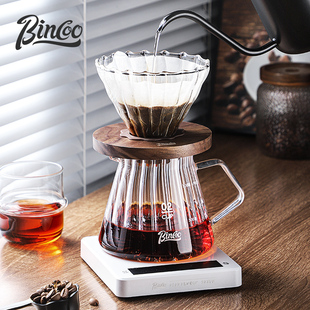 bincoo咖啡v60滤杯手冲壶器具分享壶滴过滤咖啡壶套装 玻璃萃取杯