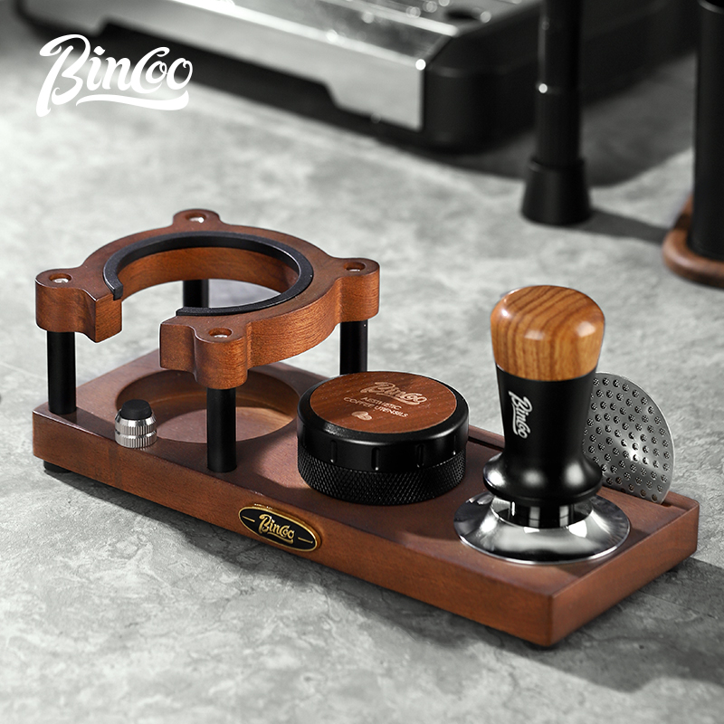 Bincoo胡桃木小熊底座压粉套装