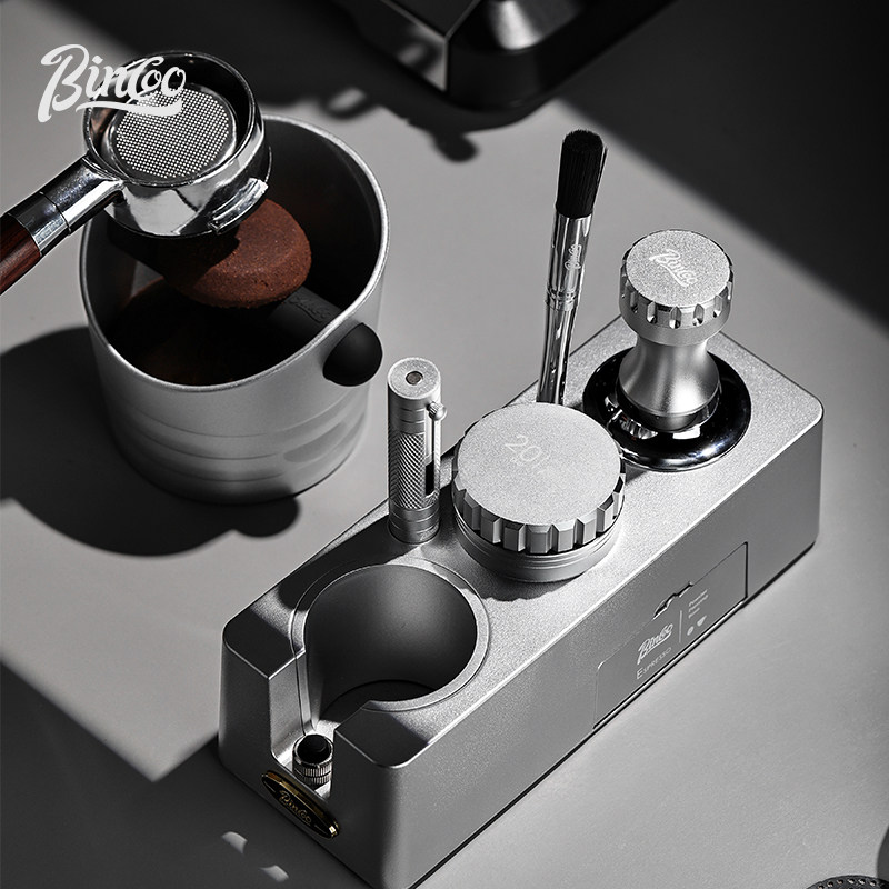 bincoo咖啡压粉器三件套器具收纳布粉器套装咖啡机工具全套底座锤